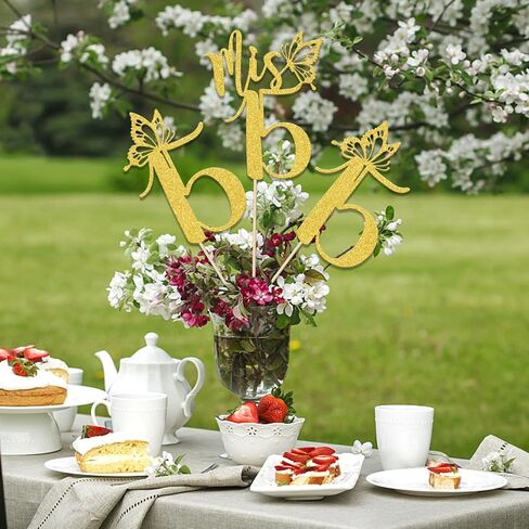 Mis 15 Centerpiece Sticks, Happy 15th Birthday Decorations, Hello 15, Cheers to 15 Years Old Birthday Anniversary Party Supplies 12 Pieces Rose Gold in Saudi Arabia