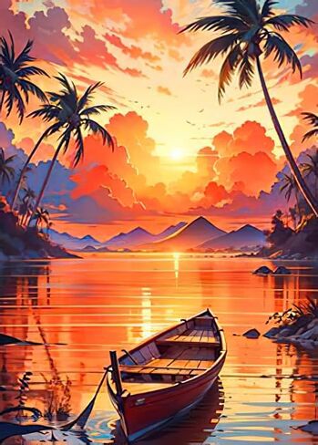 Auremi Landscape Diamond Art Painting Kits for Adults, 5D Sunset Diamond Painting Kits for Adults Beginners DIY Full Drill Diamond Dots Crystal Craft Kits for Home Wall Decor 11.8x15.7 inc in Saudi Arabia
