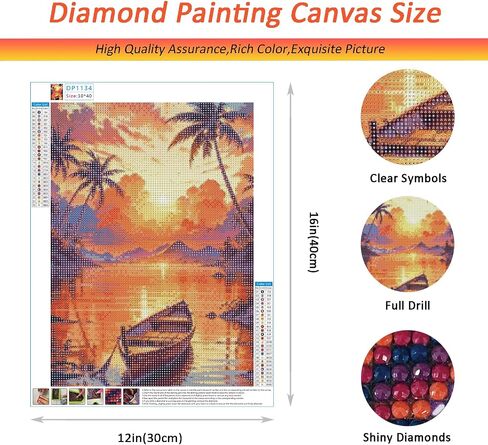 Auremi Landscape Diamond Art Painting Kits for Adults, 5D Sunset Diamond Painting Kits for Adults Beginners DIY Full Drill Diamond Dots Crystal Craft Kits for Home Wall Decor 11.8x15.7 inc in Saudi Arabia