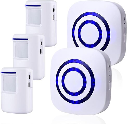 Motion Sensor Alarm,Wireless Driveway Alarm Indoor Home Security Business Detector Alert System -Monitor&Protect Property - 2 Receiver and 3 PIR Sensor-38 Chime Tunes in Saudi Arabia