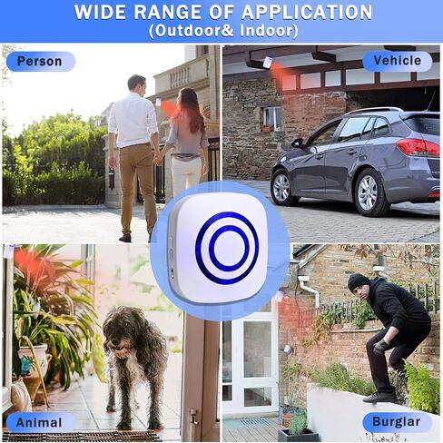 Motion Sensor Alarm,Wireless Driveway Alarm Indoor Home Security Business Detector Alert System -Monitor&Protect Property - 2 Receiver and 3 PIR Sensor-38 Chime Tunes in Saudi Arabia