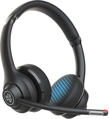 JLab Go Work Wireless Headsets with Microphone, 45+ Playtime PC Bluetooth Headset and Multipoint Connect to Laptop Computer and Mobile, Wired or Wireless Headphones (1 Pack) in Saudi Arabia