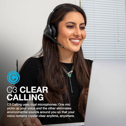 JLab Go Work Wireless Headsets with Microphone, 45+ Playtime PC Bluetooth Headset and Multipoint Connect to Laptop Computer and Mobile, Wired or Wireless Headphones (1 Pack) in Saudi Arabia