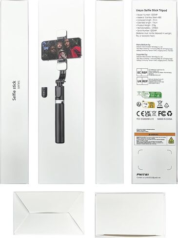 Selfie Stick Tripod with Light, 45'' Selfie Stick with Wireless Remote, Portable Phone Tripod Compatible with iPhone 15 Pro Max/15/14 Pro/14/13, Samsung S22/ S23 Ultra/Android Smartphone in Kuwait