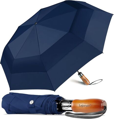 Lejorain Big Windproof Umbrella for Rain - Automatic Large Travel Men Golf Umbrellas Double Layer Collapsible Portable Rain Umbrella Heavy Duty in Kuwait