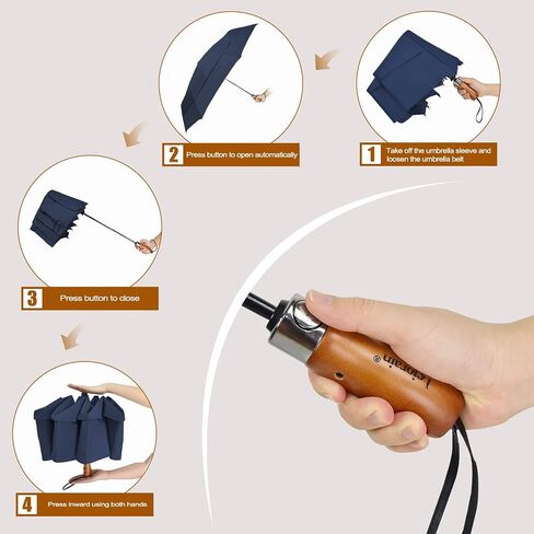 Lejorain Big Windproof Umbrella for Rain - Automatic Large Travel Men Golf Umbrellas Double Layer Collapsible Portable Rain Umbrella Heavy Duty in Kuwait