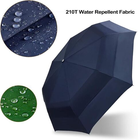 Lejorain Big Windproof Umbrella for Rain - Automatic Large Travel Men Golf Umbrellas Double Layer Collapsible Portable Rain Umbrella Heavy Duty in Kuwait