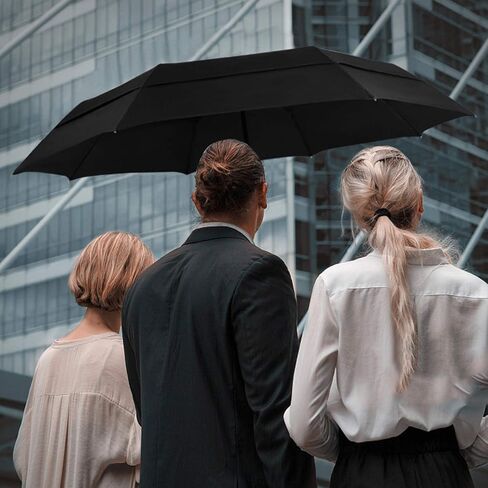 Lejorain Big Windproof Umbrella for Rain - Automatic Large Travel Men Golf Umbrellas Double Layer Collapsible Portable Rain Umbrella Heavy Duty in Kuwait