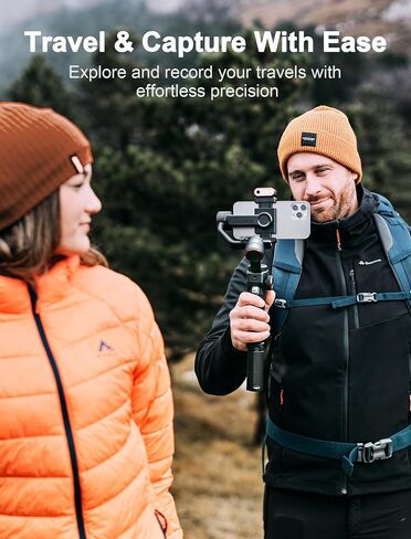 hohem iSteady M6 Kit Gimbal Stabilizer for Smartphone, 3-Axis Phone Gimbal with AI Tracking Sensor Magnetic Fill Light, Gimbal Stabilizer for iPhone & Android, Phone Stabilizer for Video Recording in Kuwait