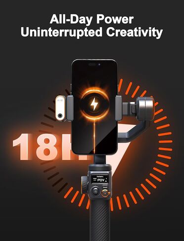 hohem iSteady M6 Kit Gimbal Stabilizer for Smartphone, 3-Axis Phone Gimbal with AI Tracking Sensor Magnetic Fill Light, Gimbal Stabilizer for iPhone & Android, Phone Stabilizer for Video Recording in Kuwait
