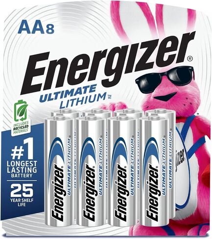 Energizer AA Lithium Batteries, World's Longest Lasting Double A Battery, Ultimate Lithium (8 Battery Count) in Saudi Arabia