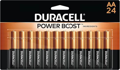 Duracell Coppertop AA Batteries with Power Boost Ingredients, 24 Count Pack Double A Battery with Long-lasting Power, Alkaline AA Battery for Household and Office Devices in Kuwait
