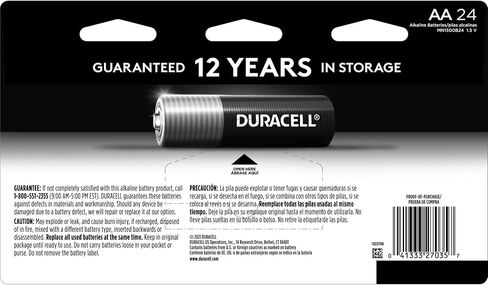 Duracell Coppertop AA Batteries with Power Boost Ingredients, 24 Count Pack Double A Battery with Long-lasting Power, Alkaline AA Battery for Household and Office Devices in Kuwait