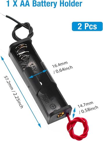 QTEATAK 8 Pack AA Battery Holder Bundle with Wire 1 AA Battery Holder 1.5V, 2 Pcs, 2 AA Battery Holder 3V, 2 Pcs, 3 AA Battery Holder 4.5V, 2 Pcs, 4 AA Battery Holder 6V, 2 Pcs in Kuwait