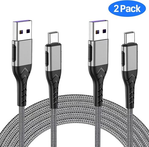 كابل Durcord USB C، كابل شحن USB سريع من النوع C بطول 10 أقدام لأجهزة Android/الهاتف/الوسادة/الكمبيوتر المحمول، كابل USB مضفر لشاحن النوع C متوافق مع هاتف 16/15/Pro/Plus/Max/Sam.Sung-Silver in Saudi Arabia