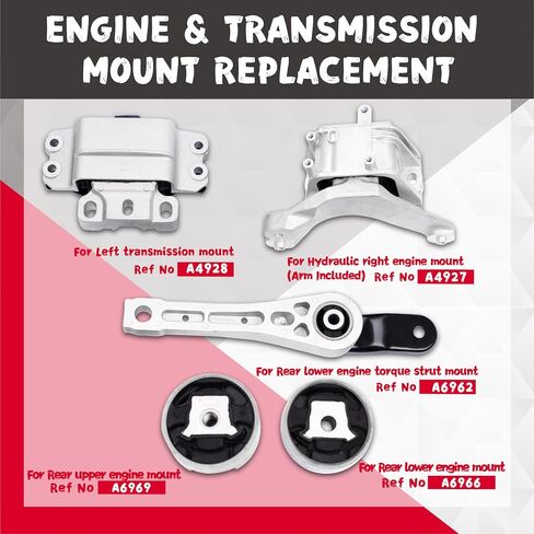 Engine Motor & Transmission Mount Compatible with 2010 2011 2012 2013 kia Soul 1.6L 2.0L L4 AUTO Reuse Bracket Set 3pc OE:A7190 A71078WO A71020 in Kuwait