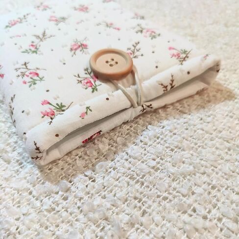 Floral Kindle Sleeve - Compatible with Paperwhite/Basic (6''), Paperwhite (6.8''), Signature (6.8'') - Padded Cotton E-Reader Cover (White - Rosebud) in Saudi Arabia