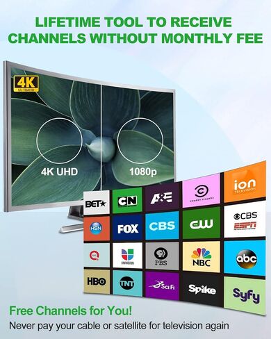 TV Antenna Indoor, Digital Amplified Indoor HDTV Antenna, 1080p VHF UHF Television Local Channels Detachable Signal Amplifier and 16.5ft Long Coax Cable in Kuwait