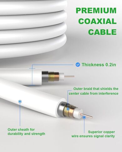 TV Antenna Indoor, Digital Amplified Indoor HDTV Antenna, 1080p VHF UHF Television Local Channels Detachable Signal Amplifier and 16.5ft Long Coax Cable in Kuwait