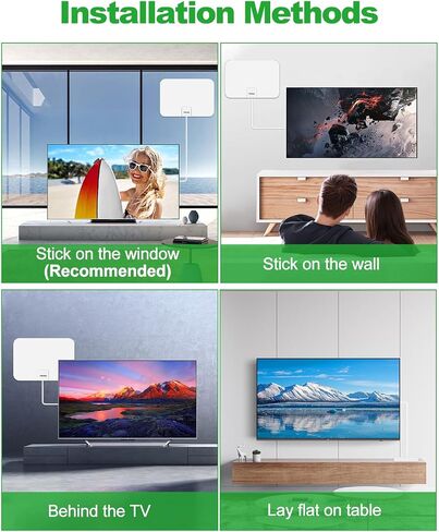 TV Antenna Indoor, Digital Amplified Indoor HDTV Antenna, 1080p VHF UHF Television Local Channels Detachable Signal Amplifier and 16.5ft Long Coax Cable in Kuwait