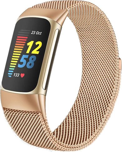surundo Compatible with Fitbit Charge 6/Charge 5 Bands for Wmen Men, Metal Mesh Milanese Loop Adjustable Strap Replacement for Fitbit Charge 6/Charge 5 Advanced Fitness & Health Trackers in Saudi Arabia