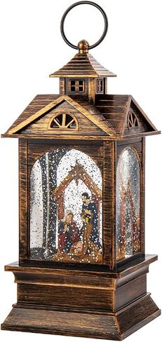 Lighted Musical Snow Globe Lantern, USB Powered and Battery Operated Snow Globes Decorations Indoor for Home, Christmas Decor in Saudi Arabia
