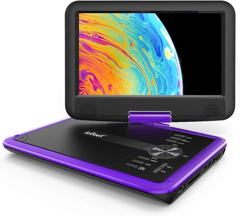 ieGeek 11.5" Portable DVD Player with SD Card/USB Port, 5 Hour Rechargeable Battery, 9.5" Eye-Protective Screen, Support AV-in/Out, Region Free - Purple in Saudi Arabia