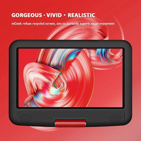 ieGeek 11.5" Portable DVD Player with SD Card/USB Port, 5 Hour Rechargeable Battery, 9.5" Eye-Protective Screen, Support AV-in/Out, Region Free - Purple in Saudi Arabia