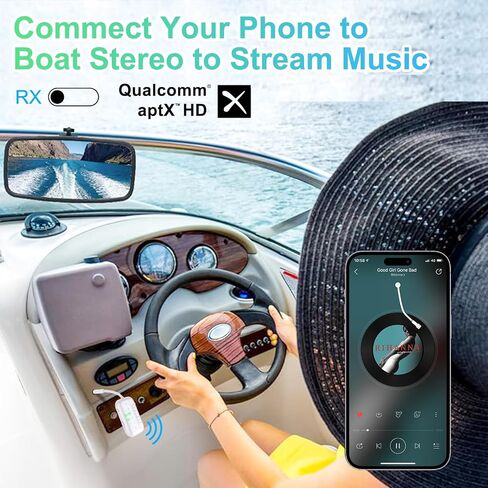 Bluetooth Transmitter Receiver, 2-in-1 V5.3 Wireless Adapter for Airplane, TV, PC, Gym, Switch. Supports up to 2 AirPods/Headphones. Audio Receiver for Car/Home Stereo,with AptX Low Latency & HD in Kuwait