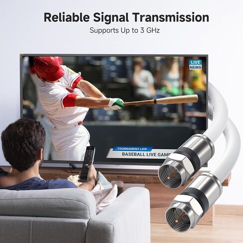 Cable Matters 3-Pack RG6 Cable CL2 in-Wall Rated (CM) Quad Shielded Coaxial Cable 3 ft, RG6 Coax Cable Cord for TV, Digital Router, Satellite Receiver and More, in Black in Saudi Arabia