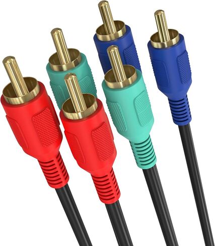 Cmple - كابل فيديو مكون من 3-RCA ذكر إلى 3RCA ذكر RGB للتلفزيون عالي الدقة - 3 أقدام in Saudi Arabia