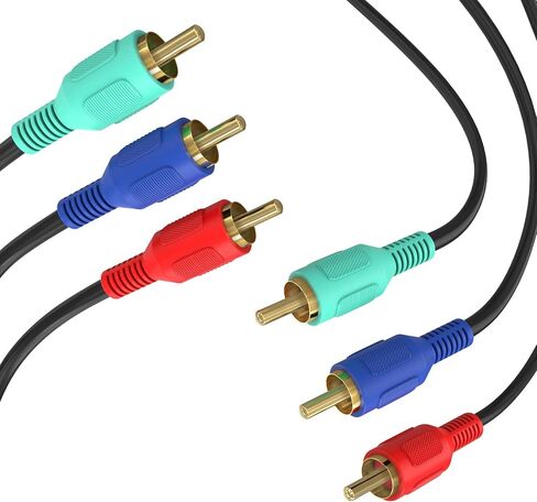 Cmple - كابل فيديو مكون من 3-RCA ذكر إلى 3RCA ذكر RGB للتلفزيون عالي الدقة - 3 أقدام in Saudi Arabia