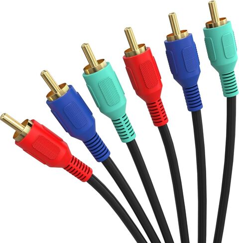 Cmple - كابل فيديو مكون من 3-RCA ذكر إلى 3RCA ذكر RGB للتلفزيون عالي الدقة - 3 أقدام in Saudi Arabia