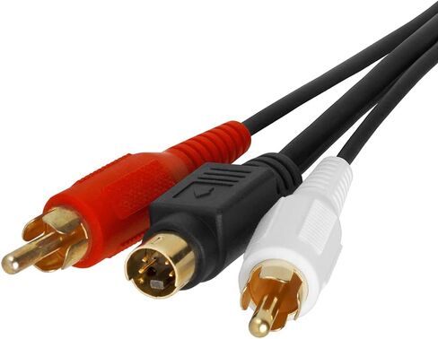 S Video Cable 25 ft SVHS 4-PIN Video Cable Mini Din S-Video Cord for Home Theater, Camcorder, DSS Receiver, DVD Player- Black in Saudi Arabia