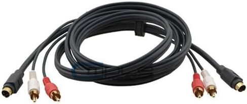 S Video Cable 25 ft SVHS 4-PIN Video Cable Mini Din S-Video Cord for Home Theater, Camcorder, DSS Receiver, DVD Player- Black in Saudi Arabia