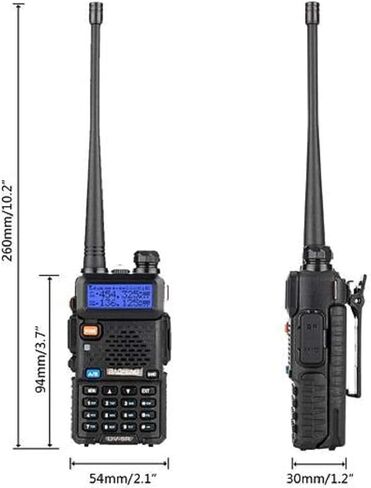 Baofeng UV-5R Two Way Radio Dual Band 144-148/420-450Mhz Walkie Talkie 1800mAh Li-ion Battery(Black) in Saudi Arabia