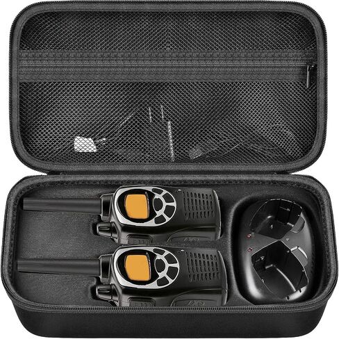 ANKHOH Walkie Talkie Case Holder for 50 Channel GMRS Two-Way Radio, Long Range Handheld Mobile Radios Hard Storage Carrying Box for Rechargeable Batteries, Charger and Headset, Black(Bag Only) in Kuwait