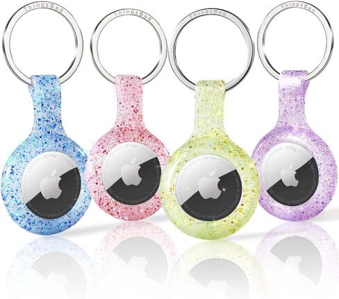ThingsBag Airtags 4 Pack حامل سلسلة المفاتيح، سيليكون GPS حالة حلقة رئيسية لعلامات الهواء-4، ملحقات سلسلة المفاتيح لمتعقب مكتشف العناصر Apple، غطاء Itag للحيوانات الأليفة والقطط، حامل سلسلة مفاتيح Airtag مقاوم للماء in Saudi Arabia