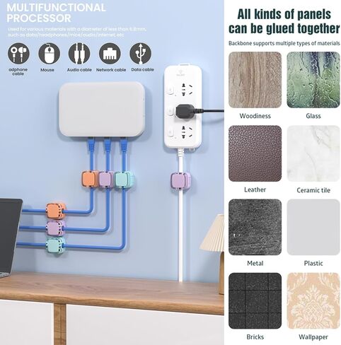 12 Pack Charging Cable Magnetic Cable Organizer Storage Holder, Strong Adhesive Wire Holder Keeper for Office Home Kitchen Car (White 12pcs) in Saudi Arabia
