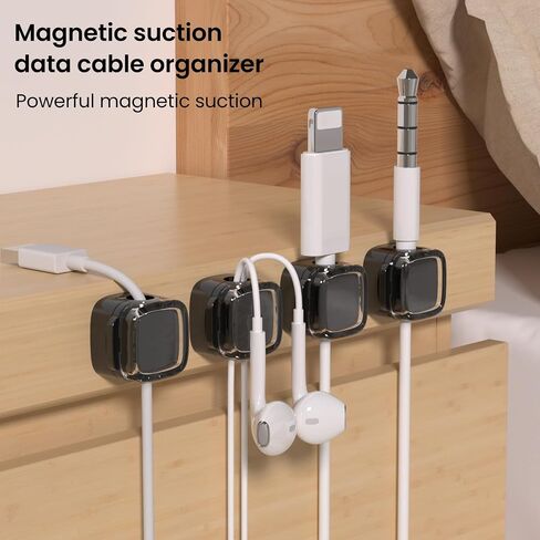 12 Pack Charging Cable Magnetic Cable Organizer Storage Holder, Strong Adhesive Wire Holder Keeper for Office Home Kitchen Car (White 12pcs) in Saudi Arabia