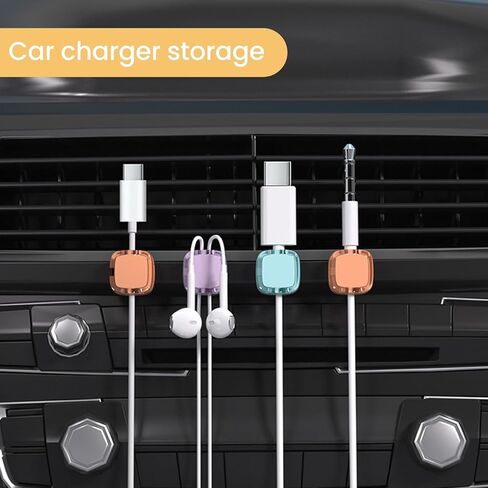 12 Pack Charging Cable Magnetic Cable Organizer Storage Holder, Strong Adhesive Wire Holder Keeper for Office Home Kitchen Car (White 12pcs) in Saudi Arabia