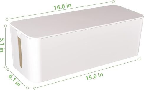 صندوق إدارة الكابلات، صندوق منظم سلك كبير لإخفاء شريط الطاقة وتحت المكتب، صندوق إخفاء منظم كابلات أسلاك الكمبيوتر مع مشابك كابلات وربطات كابل قابلة لإعادة الاستخدام للمنزل/المكتب (أسود) in Kuwait