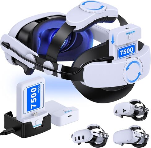 Head Strap for Quest 2/Quest 3/Quest 3S, Comfort Head Strap for Elite Strap Replacement with Adjustable Hinge, Double Knobs, Soft Cushion, Reduces Head Pressure, Enhanced Balance and Comfort in Kuwait
