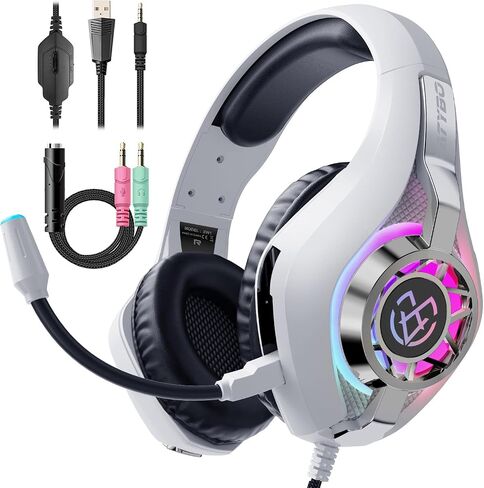 Gaming Headset for PC, Ps5, Switch, Mobile, Gaming Headphones for Nintendo with Noise Canceling Mic, Deep Bass Stereo Sound in Saudi Arabia