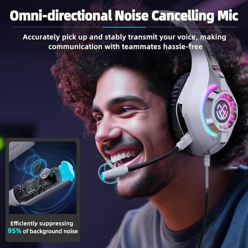 Gaming Headset for PC, Ps5, Switch, Mobile, Gaming Headphones for Nintendo with Noise Canceling Mic, Deep Bass Stereo Sound in Saudi Arabia