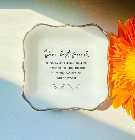 Ring Dish | Ring Trinket | Ring Holder with a meaningful message for Best Friend, Bestie, Unbiological Sister, Soul Sister, Colleague in Birthday, Wedding, Christmas, Graduation Day in Kuwait