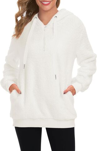 TBONTB Hoodies for Women Fuzzy Oversized Sweatshirt Zip Up Fleece Pullover Fluffy Sherpa with Pockets in Kuwait