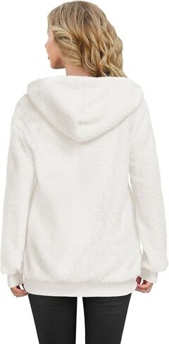 TBONTB Hoodies for Women Fuzzy Oversized Sweatshirt Zip Up Fleece Pullover Fluffy Sherpa with Pockets in Kuwait