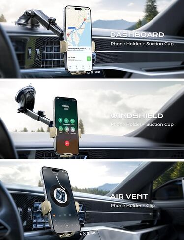 CHGeek Wireless Car Charger, 15W Fast Charging Auto Clamping Car Charger Phone Mount Phone Holder fit for iPhone 16 15 14 13 12 Pro Max 11 XR XS, Samsung Galaxy S24 Ultra S23 S22 S21, S20, S10+, Black in Saudi Arabia