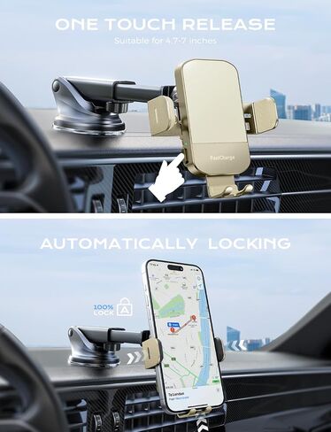 CHGeek Wireless Car Charger, 15W Fast Charging Auto Clamping Car Charger Phone Mount Phone Holder fit for iPhone 16 15 14 13 12 Pro Max 11 XR XS, Samsung Galaxy S24 Ultra S23 S22 S21, S20, S10+, Black in Saudi Arabia